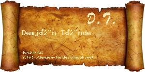 Demjén Tünde névjegykártya